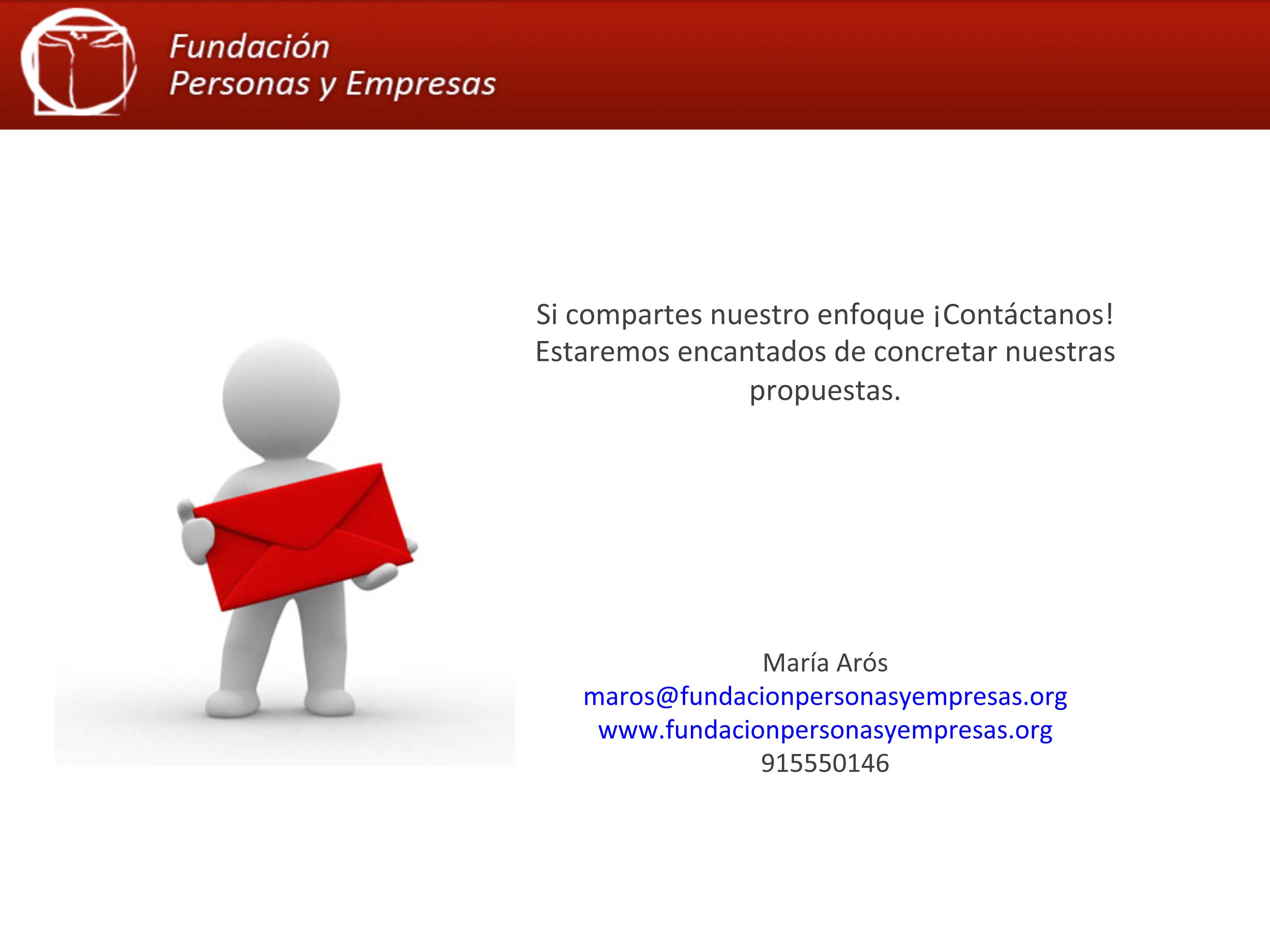 Datos de contacto fundación personas y empresas.