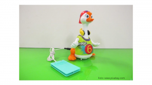 Pato adaptado con pulsador externo.